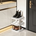 thumbnail image 6 of Partheme 3 Tiers Vertical Shoe Rack Organizer for Closet Boot Rack Storage Narrow Boot Display Shelf Free Standing Shoe Rack Shelf for Entryway Stackable DIY Shoe Holder, White, 6 of 6