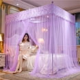 thumbnail image 4 of Three-Door Style Mosquito Net - Princess-Style Floor-Length Bed Canopy, Double Bed Mosquito Net for Bedroom Decor, Breathable Insect-Proof Bed Curtain, Elegant Home Bedding Accessory, Purple, 4 of 6