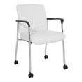 thumbnail image 1 of Guest Chair in White Faux Leather with Chrome Frame, 1 of 5