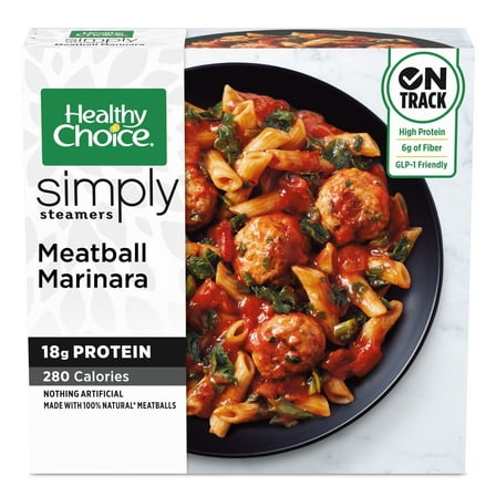 Healthy Choice Simply Steamers Meatball Marinara, Frozen Meal, 10 oz. Bowl