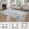 thumbnail image 3 of Uermei 8x10 Washable Area Rug: Modern Abstract Soft Non-Slip Indoor Rugs Home Decor - Low Pile Stain Resistant Foldable Carpet for Living Room Bedroom Dining Room Playroom Office - Gray, 3 of 12
