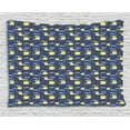 thumbnail image 1 of Kids Tapestry, Smiling Full Moon Faces with Stars and Clouds Joy Sleep Cartoon, Wall Hanging for Bedroom Living Room Dorm Decor, 60W X 40L Inches, Night Blue Yellow Pale Orange, by Ambesonne, 1 of 2