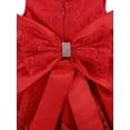 thumbnail image 2 of Genuiskids Infant Baby Girls Dress with Hairband Sleeveless Floral Lace Back Big Bow Round Neck Dress Multi-Layer Mesh TuTu Style Back Zip Dress, 2 of 8