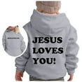 thumbnail image 4 of Kids Boys Girls Christian Sweatshirt Letter Print Sweatshirt Long Sleeves Warm Oversize Pullover Fashion Winter Clothes for Little Girls 5-6 Years, 4 of 4