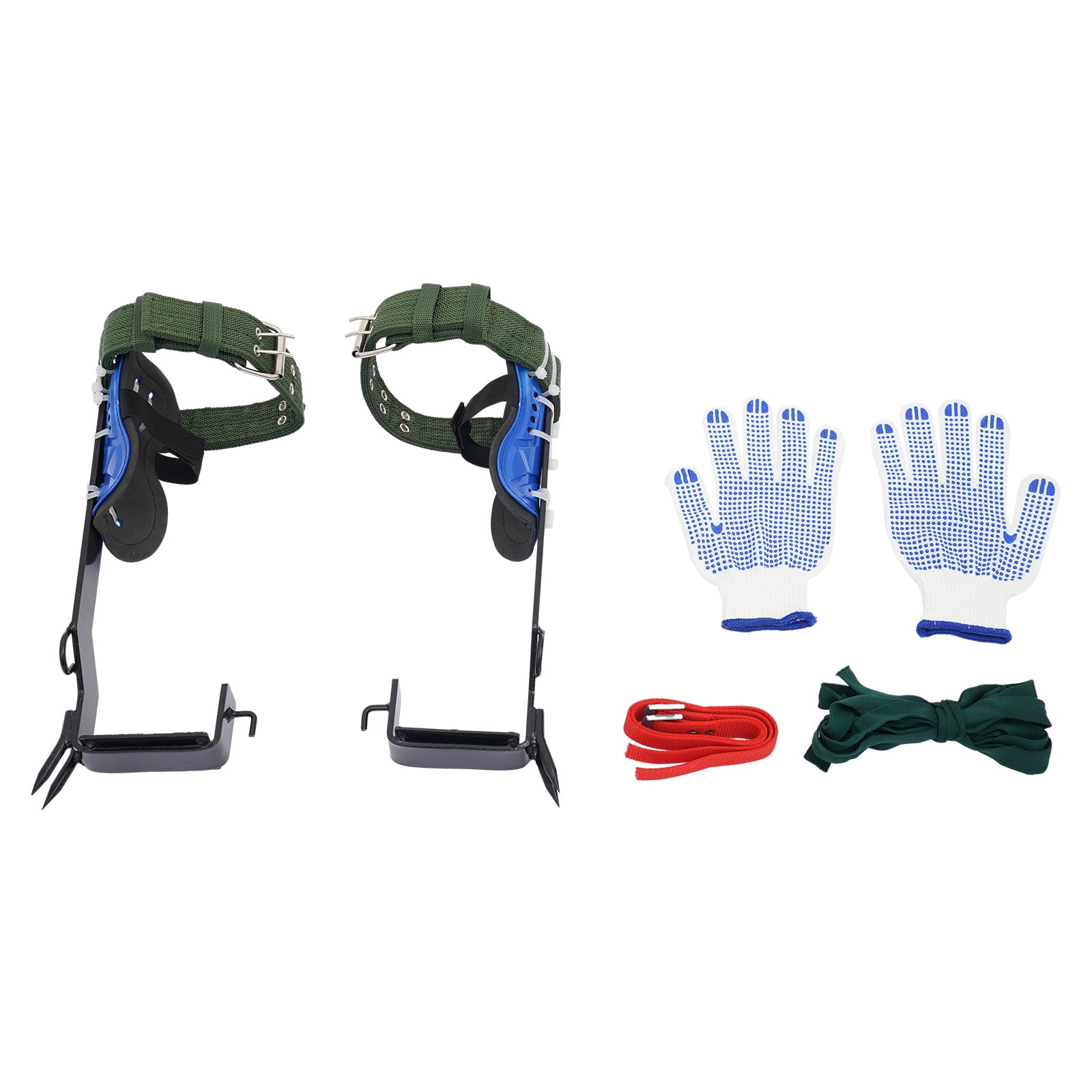 Miumaeov Professional Tree Climbing Spike Safety Kit, Arborist Climbing Gear w/Steel Spikes & Nylon Lanyard for Fire Rescue, Rock Climbing, Jungle Survival
