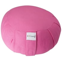 Sol Living Zafu Meditation Cushion Round Yoga Pillow Floor Cushions Lotus Sitting Pose Premium Cotton Bolster Meditation Pillow Pouf - Yoga Meditation Accessories - 15" x 15" x 7" - Pink
