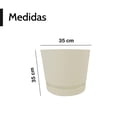 thumbnail image 2 of Maceta 35cm Moderna Minimalista Interior Exterior con Plato beige Elly Decor MCA01WH-35CMCPLT, 2 of 7