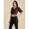 thumbnail image 5 of Moomaya Womens Solid Crop Top, V Neck Puff Sleeves Casual Summer Blouse, 5 of 8