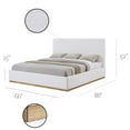 thumbnail image 3 of Queen Size Bed Frame with Headboard - Free Assembly, Upholstered - Monaco Bed - Sturdy Wood Bedframe, Heavy Duty Platform in Soft Fabric - Contemporary Style, Boho - Non-Slip, 3 of 11