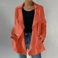 thumbnail image 4 of Niaviben Windbreaker for Women Womens Fall Jackets Lapel Coat Women's Casual Jackets Womens Winter Jacket Trench Coat Jacket for Women Orange 3XL, 4 of 6