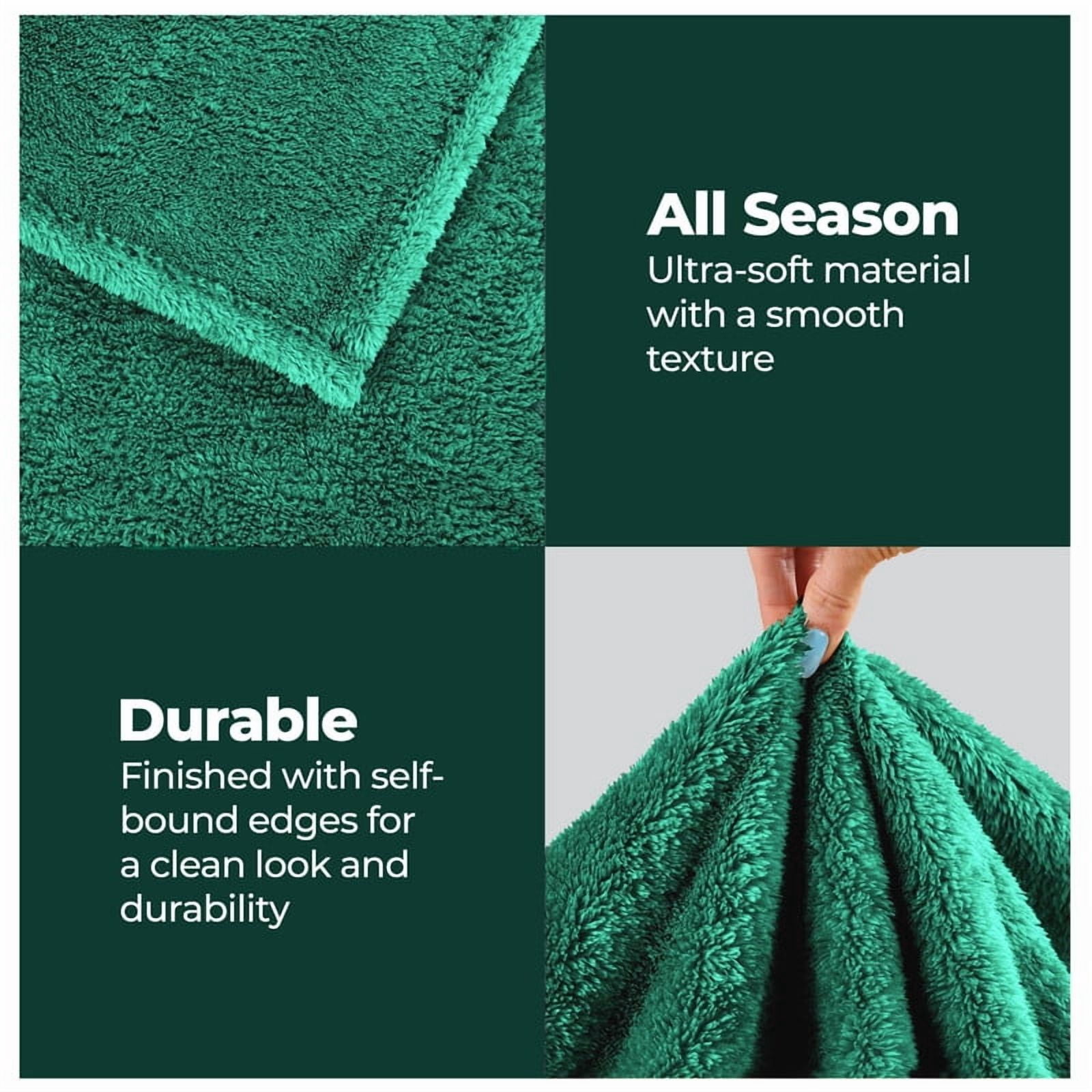 Superior Super Soft Plush Fleece Blanket 50" x 70", Bed & Couch Blankets, Throw XL, Evergreen