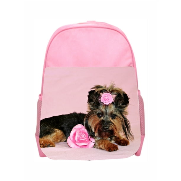 Accessory Avenue School Bag Dog Yorkie Roses Girls Kids PreSchool