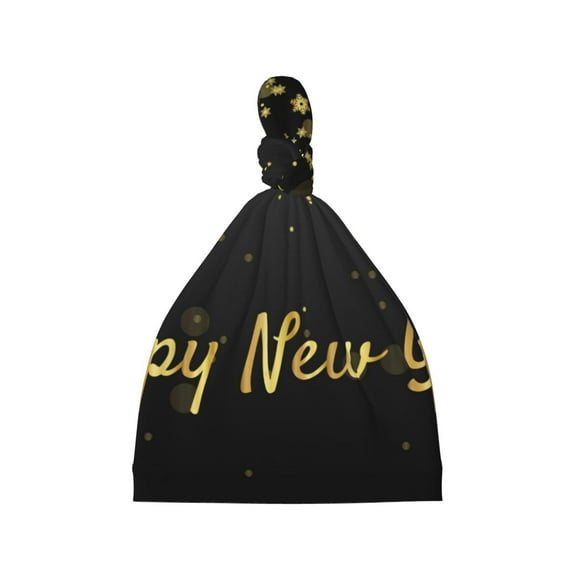 Naloa Happy New Year Baby Newborn Hats, Infant Knotted Baby Hat, Beanie Top Knot Caps for Baby Boys Girls
