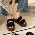 thumbnail image 6 of Lenago Fuzzy Slippers for Women Winter Slip-on House Slippers with Thick Soft Sole Comfortable Platform Faux Fleece Lined Furry Room Shoes Perfect for Indoor Use, 6 of 8