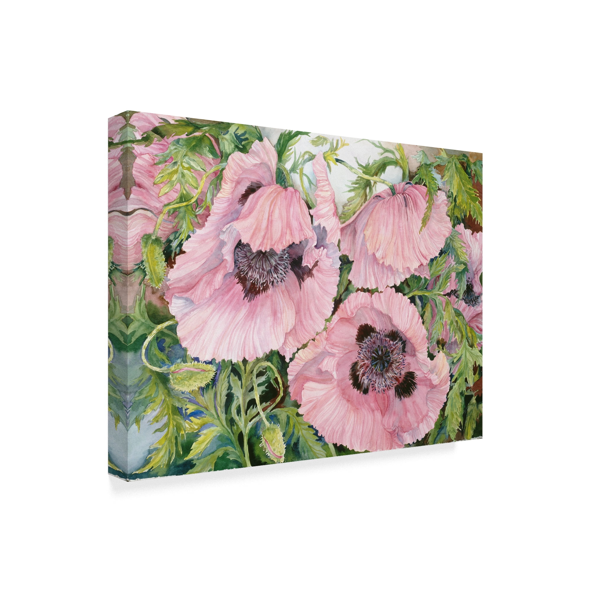 Trademark Fine Art 'Pink Poppies' Canvas Art by Joanne Porter