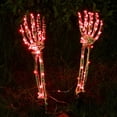 thumbnail image 1 of Luz De Brazos De Calavera Figura iluminada de Halloween con luces LED para decoración de estacas de jardín (H), 1 of 5