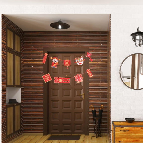 WHAMVOX 1 Set New Year Pennant Banner Party Background Hanging Flag Decoration Celebrating Chinese New Year