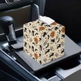 thumbnail image 6 of Yuyamidu Halloween Square Tissue Box Cover Black Cat PU Leather Tissue Box Holder with Bottom Belt Easy to Install Facial Tissue Paper Cube Box Cover Halloween Decor, 6 of 8