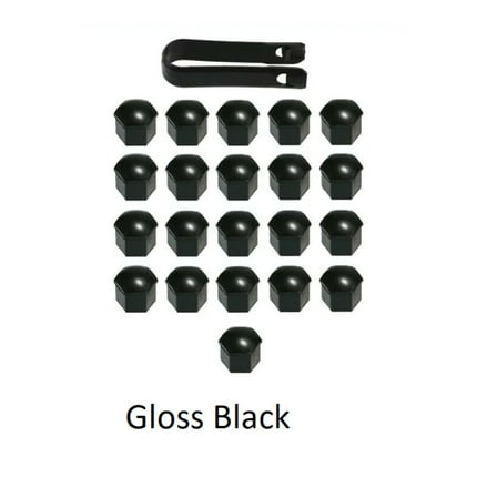 Tesla Model 3, Y, Wheel Lug Nut Cover Cap Set, Gloss Black