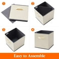 thumbnail image 5 of Lifewit Collapsible Storage Cubes 11 inch Foldable Fabric Bins Multi-Color, Set of 6, Beige, 5 of 8