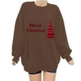 thumbnail image 4 of Womens Tops Christmas Tree Printing Long Sleeve Winter Casual Sports Round-Neck Sweatshirt,Sweatshirts for Women Coffee S, 4 of 5