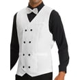 thumbnail image 4 of INSPIRE CHIC Men's Suit Vest Double Breasted Slim Fit Formal Wedding Dress Waistcoat White L, 4 of 5