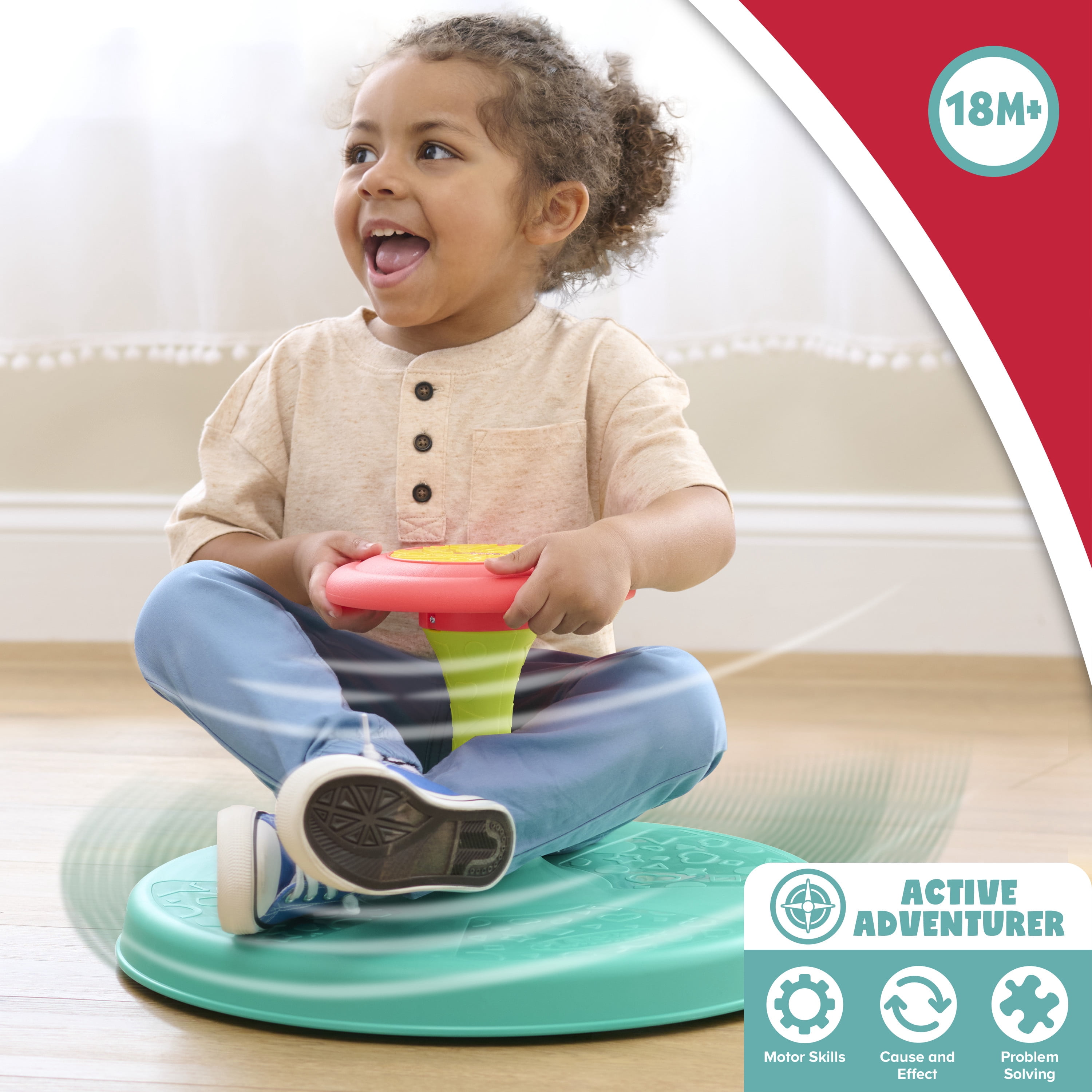 Playskool Sit ’n Spin Activity Toy, Spinning Seat, Kids Ages 18 Months and up, Hasbro Licensed