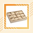 thumbnail image 2 of Bracelet Box Watch Pendant Stud Earring Tray 12 Grid Plate with Pillow Jewelry Organizer Multifunction Packing Tool Case Gray velour, 2 of 9