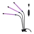 thumbnail image 4 of Luz LED para cultivo de plantas con temporizador de 9/12 horas, luz para cultivo de vegetales con clip. 3 tubos, 4 of 9