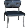 thumbnail image 2 of Richardson Seating Black Button Tufted Retro Kitchen Chair with 1" Pulled Seat, 18", 2 of 3