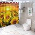 thumbnail image 7 of Creowell Sunflowers Sunset Sky Pretty Shower Curtain Set with Hooks, 100% Polyester Fabric Washable Bathroom Decor, Various Sizes 60x72, 7 of 7