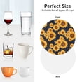 thumbnail image 4 of KLL Drink Coasters Set Round Shape of 4,PU Leather Absorbent Coasters Set Decorative Coffee Cup Coasters Housewarming Gift for Home Decor-Navy Blue Plaid Sunflower, 4 of 5