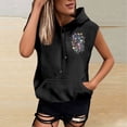 thumbnail image 4 of Sombrero Superior para las Mujeres Manga Corta Delantera Y Trasera Impresa Cuerda de Bolsillo con Capucha Sudadera Superior, Desgaste Casual Toda la Temporada, 4 of 8