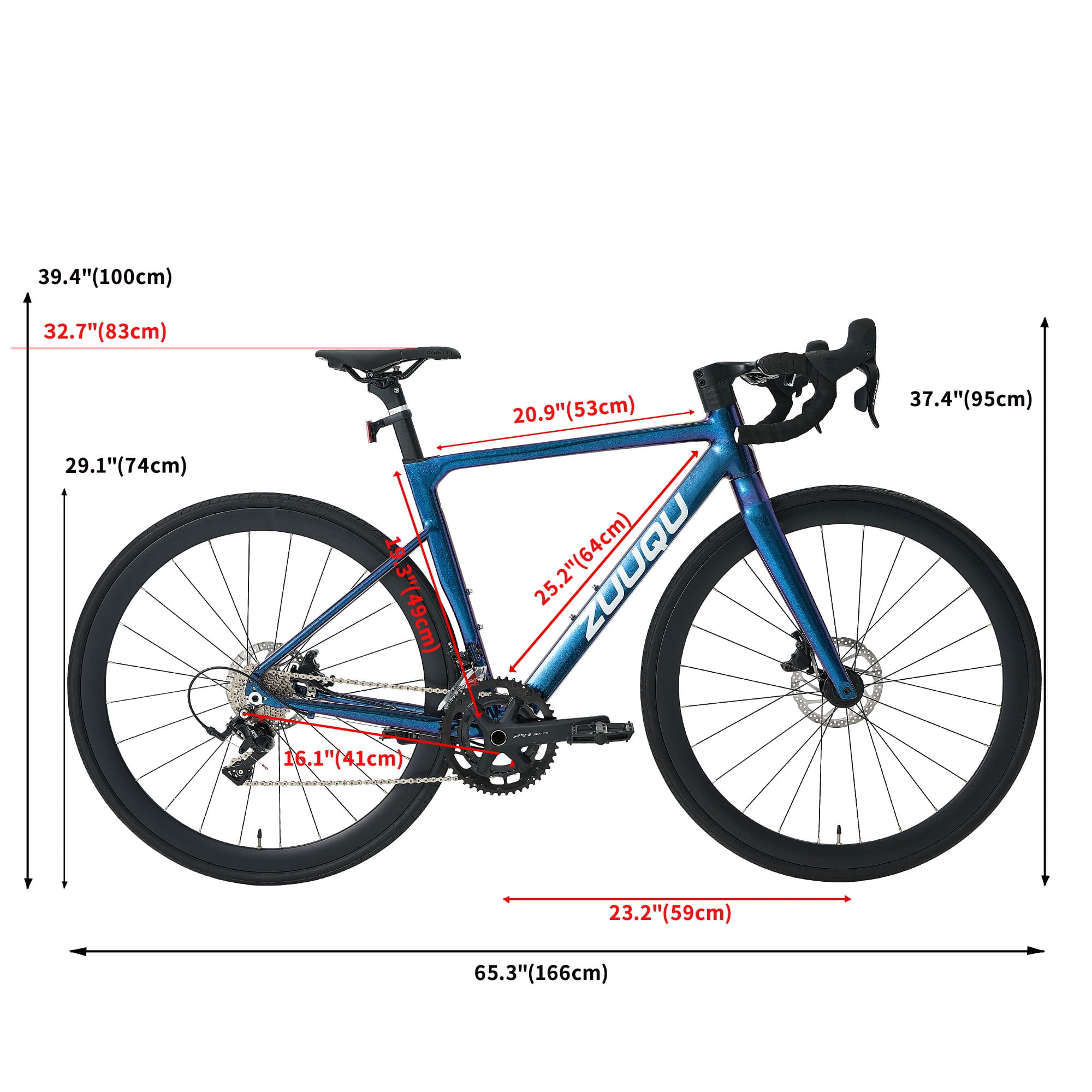 ZUUQU Jaunatis 700C Road Bike, 48/50cm Aluminum Frame,Racing Bike for Men,Blue,Adult