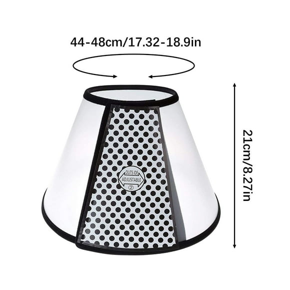 Collar de cono protector para mascotas | Collar isabelino universal para lamer y morder para perros y gatos | Plástico Ecológico Flexible Suave | Protector de cuello cómodo ajustable | Pieza única