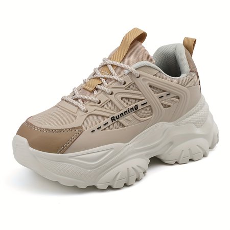

ASWMXR Women‘s Solid Color Casual Sneakers Lace Up Breathable Platform Sporty Trainers Lightweight Low-top Shoes