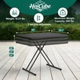 thumbnail image 2 of HaiCube Adjustable Height Folding TV Tray Table, Tool-Free Snap-On Setup, Portable Folding Table for Living Room, Camping & Small Spaces, Black, 2 of 9