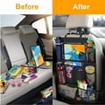 thumbnail image 3 of Car Backseat Organizer Kick Mats Waterproof Durable Multi-Pocket with Tablet Holder 2 Pack, 3 of 10