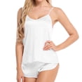 thumbnail image 2 of Sexy Women Pajamas Sets Sleepwear For Female Spaghetti Sleeveless Tops+Shorts Home Suit Summer Cami V-Neck Sleepwear Women, 2 of 3