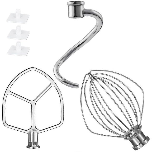 For KitchenAid Mixer 6 QT Dough Hook K256WW Wire Whip and Flat Blade Paddle Stainless Steel Mixers A