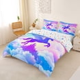 thumbnail image 2 of Erosebridal Cute Unicorn Silhouette Duvet Cover Set，Girls Unicorn With Wings Print Bedding Full For Kids Girls,Reversible 3-Piece,No Comforter, 2 of 6