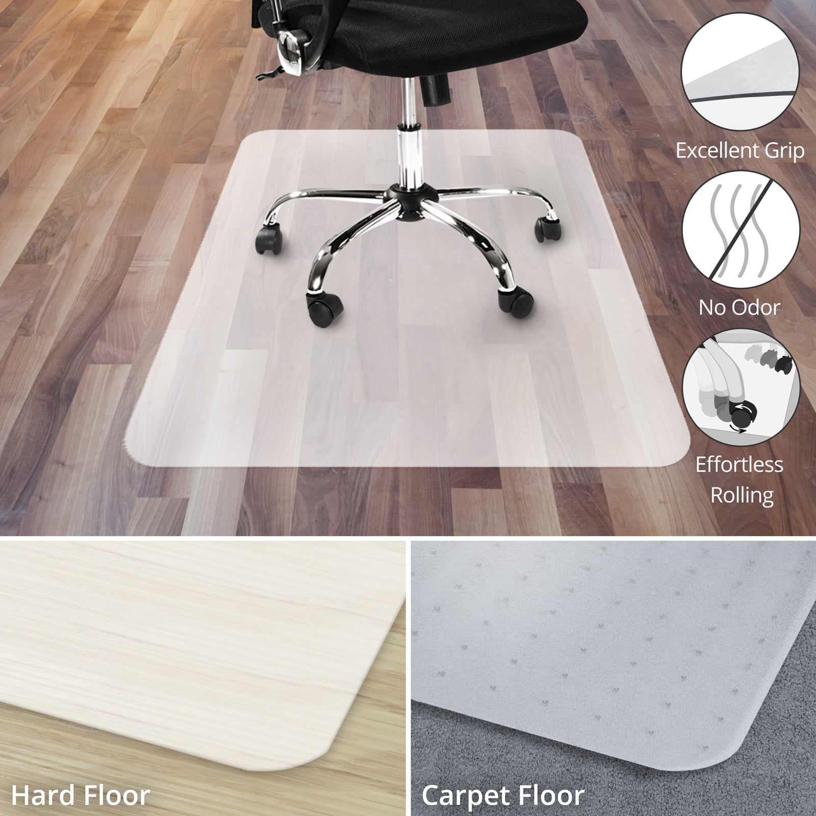 Office Chair Mat For Hardwood Floor Opaque Office Floor Mat Bpa Phthalate And Odor Free Multiple Sizes Available 48 X 48 Walmart Com Walmart Com