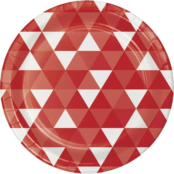Classic Fractal Disposable Paper Plates, 9", 8 Count