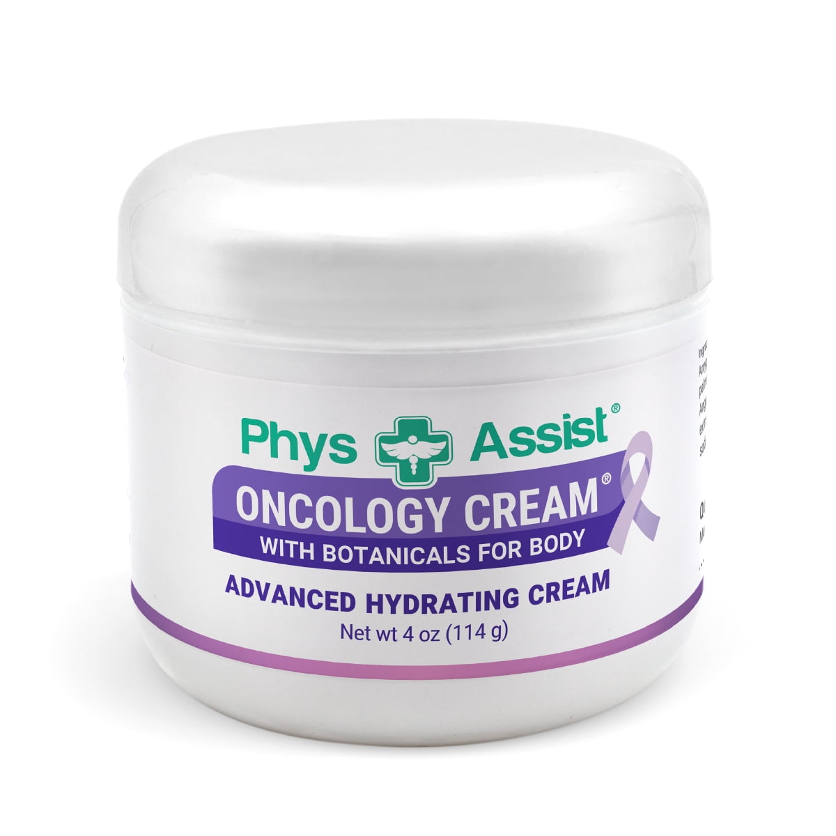 PhysAssist® Oncology Cream® 4 oz with Lip Balm. Botanical moisturizer for delicate, sensitive-feeling skin. Provides gentle daily hydration with lavender, calendula & peppermint.