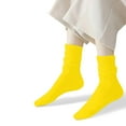 thumbnail image 7 of COUVER Women's Cotton Stretch Crew Length Slouch Socks Yellow 2 Pairs Size 9-11 (Womens), 7 of 7