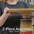 thumbnail image 5 of Sunnydaze Duo-Tone Freestanding Ceramic Outdoor Bird Bath, UV-Resistant Lemon Cognac Finish, 5 of 15