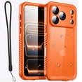 thumbnail image 2 of AICase for iPhone 17 Pro Case Waterproof Built-in Screen Protector, [Full Body Shockproof] [Dustproof] [IP68 Underwater] Phone Case Orange/Clear, 2 of 11
