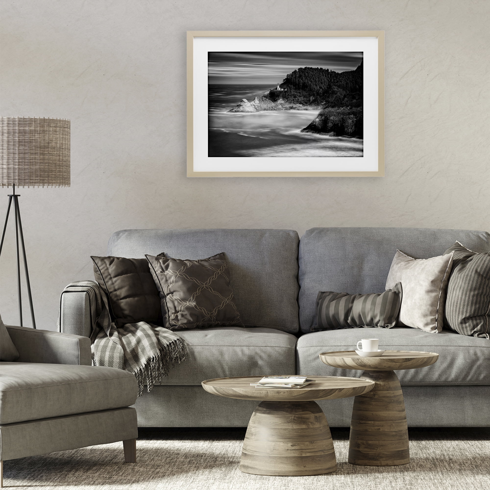 Stupell Industries Perched Above The Pacific Birch Framed Print Under Glass, design by Rick Berk