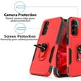 thumbnail image 5 of TJS for Samsung Galaxy A14 5G Phone Case, with Tempered Glass Screen Protector, Heavy Duty Rugged Shockproof Metal Ring Magnetic Support Kickstand Full Body Protection Cover for Galaxy A14 5G (Red), 5 of 6