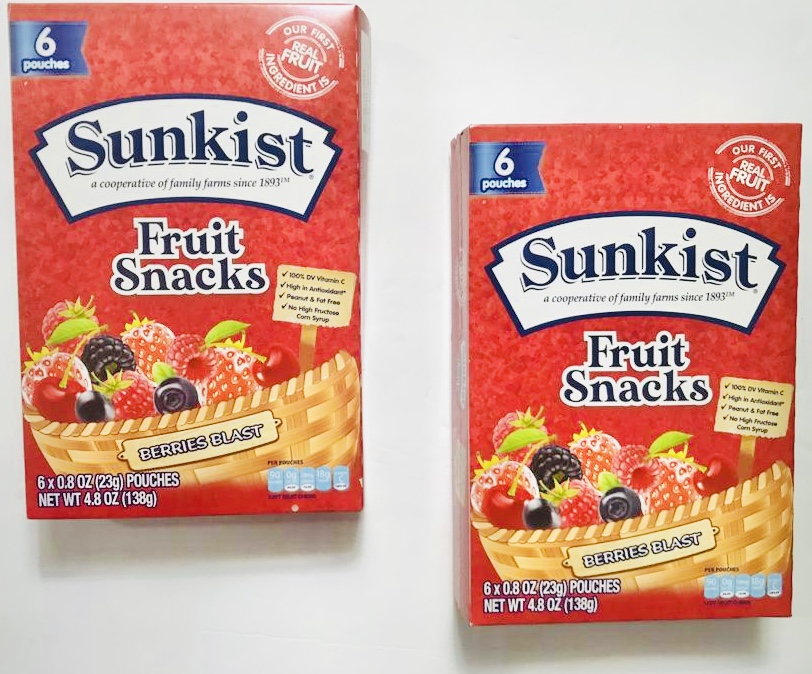 CGT Sunkist Berries Blast Fruit Snacks Pouches Gummies Real Fruit